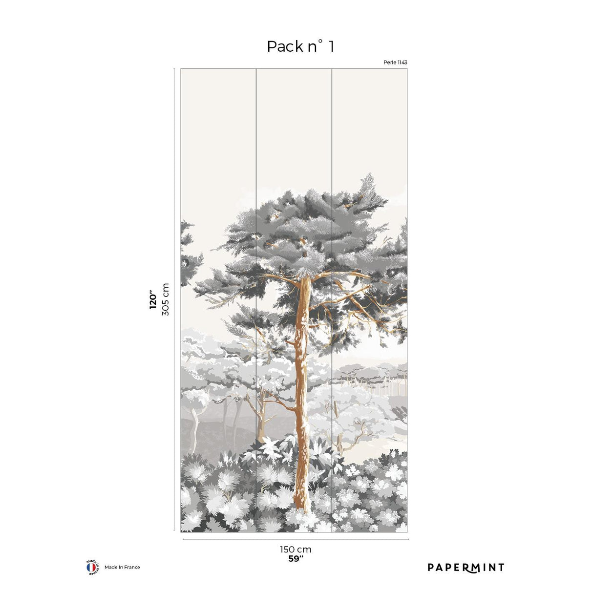 Papermint Quiberon Pack 1 in White Wall Mural