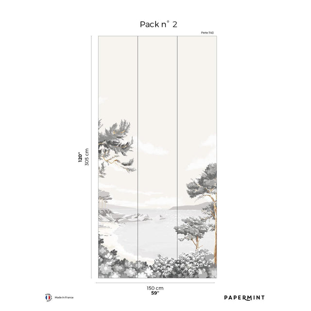 Papermint Quiberon Pack 2 in White Wall Mural