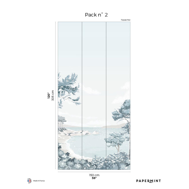 Papermint Quiberon Pack 2 in Blue Wall Mural