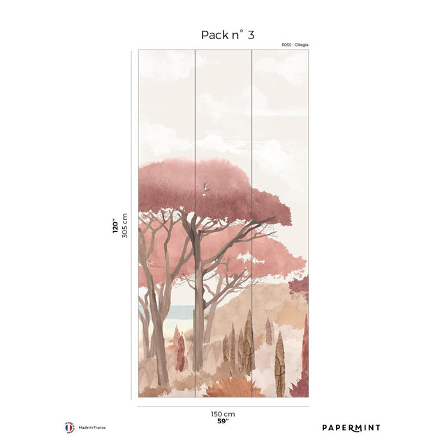 Papermint Riviera La Spiagga Pack 3 in Pink Wall Mural