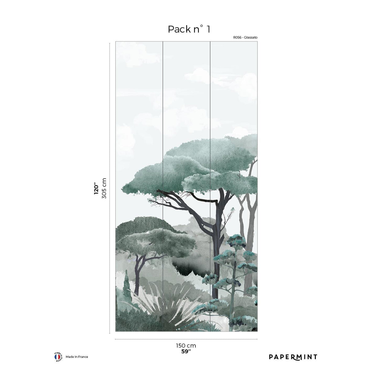 Papermint Riviera La Spiagga Pack 1 in Green Wall Mural