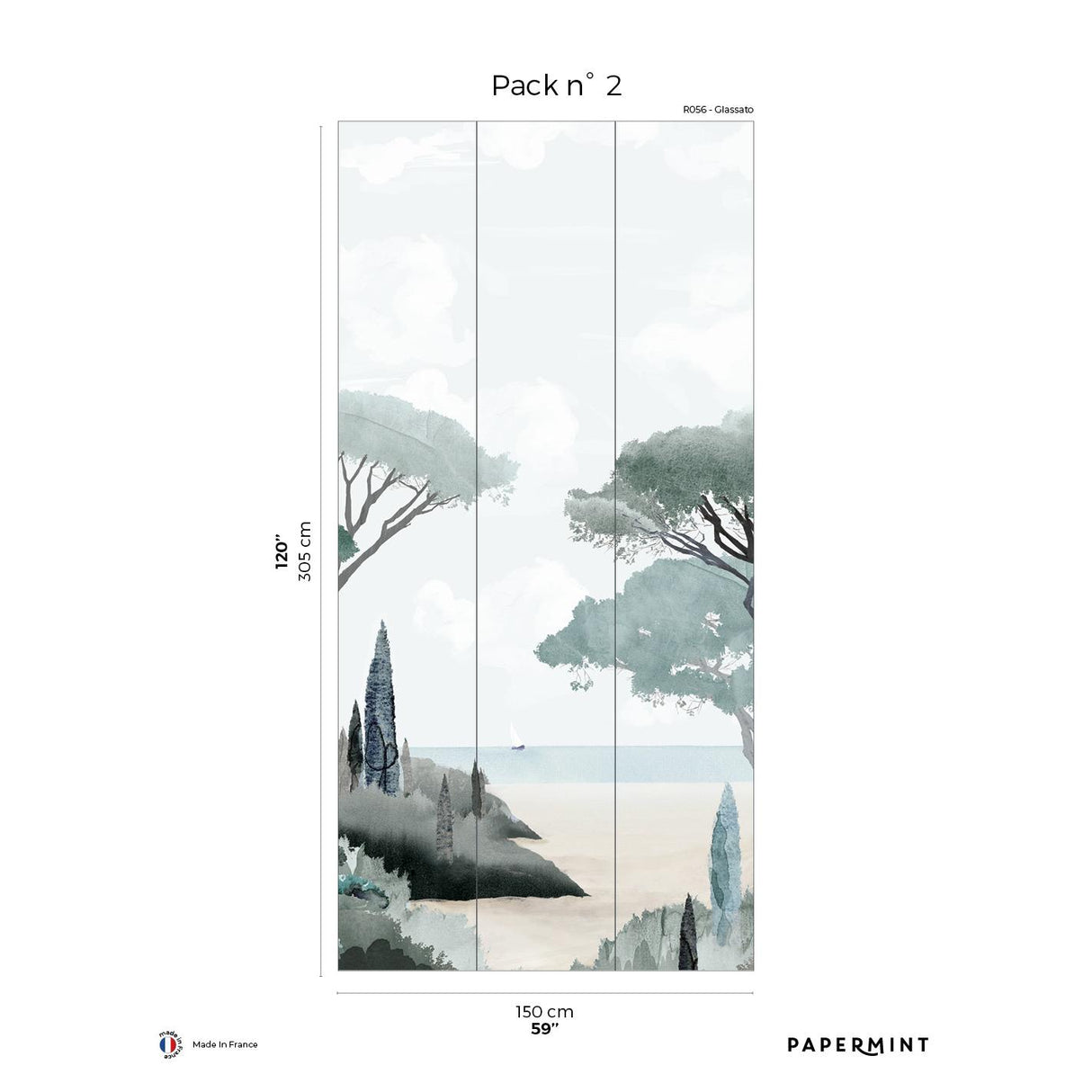 Papermint Riviera La Spiagga Pack 2 in Green Wall Mural