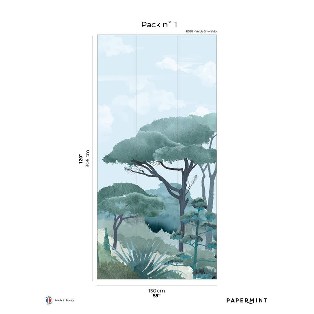 Papermint Riviera La Spiagga Pack 1 in Blue Wall Mural