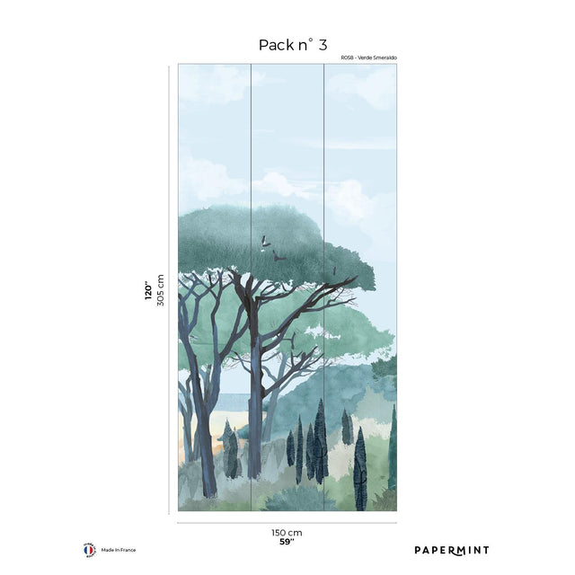 Papermint Riviera La Spiagga Pack 3 in Blue Wall Mural