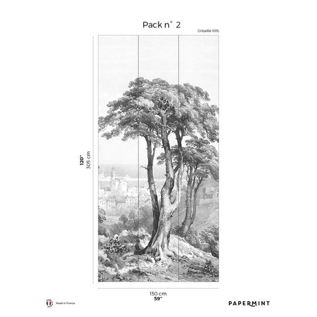 Papermint Saint-Tropez Pack 2 in Gray Wall Mural