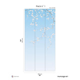 Papermint Sakura Pack 1 in Blue Wall Mural