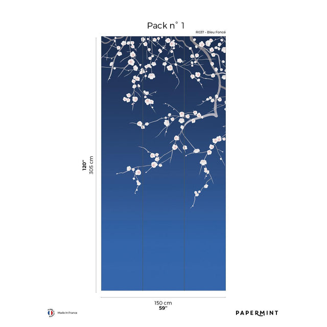 Papermint Sakura Pack 1 in Navy Wall Mural