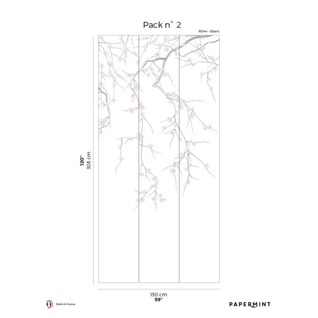 Papermint Sakura Pack 2 in White Wall Mural