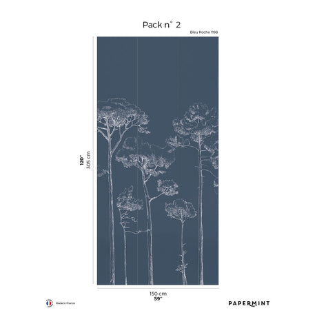 Papermint Under the Pines Pack 2 in Blue Wall Mural
