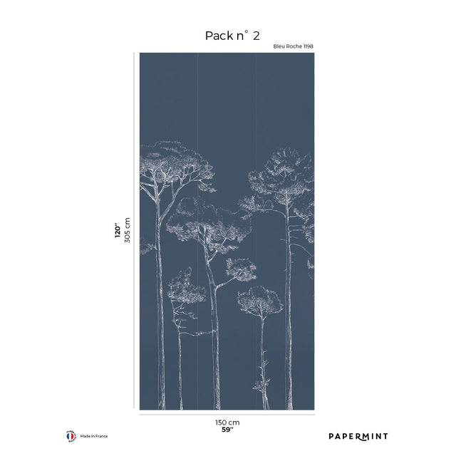 Papermint Under the Pines Pack 2 in Blue Wall Mural