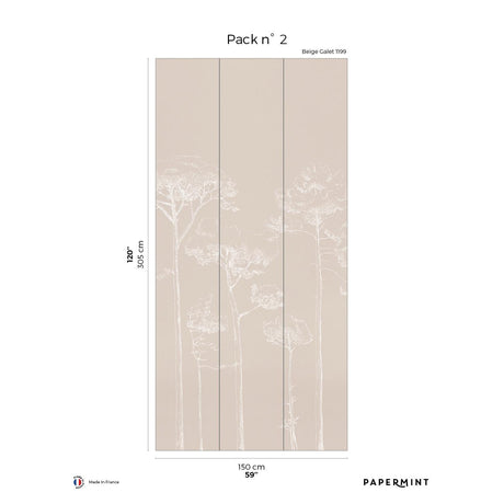 Papermint Under the Pines Pack 2 in Beige Wall Mural
