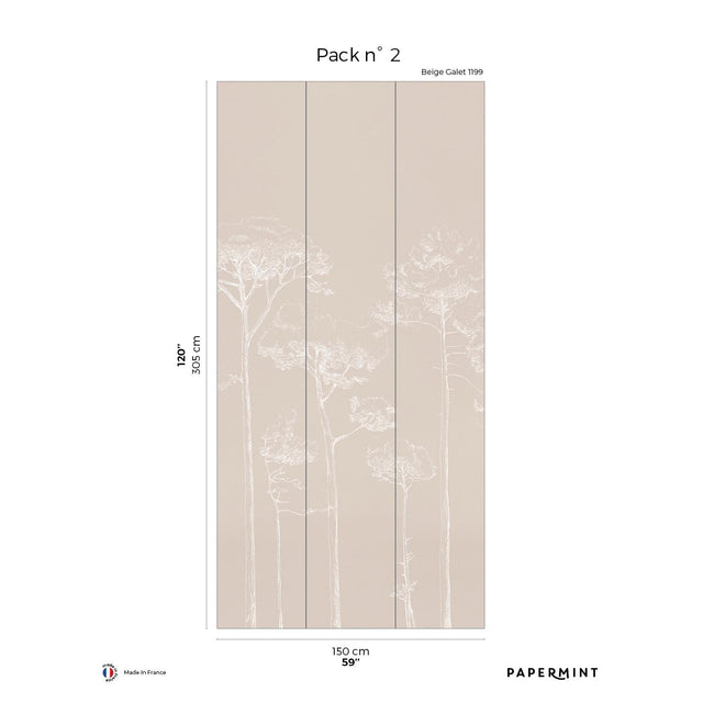 Papermint Under the Pines Pack 2 in Beige Wall Mural