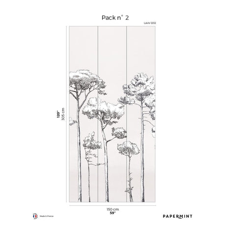 Papermint Under the Pines Pack 2 in White Wall Mural