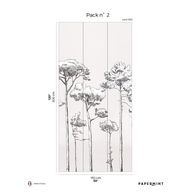 Papermint Under the Pines Pack 2 in White Wall Mural