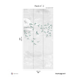 Papermint Swallow Clouds Pack 2 in Teal Wall Mural