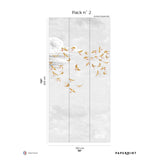 Papermint Swallow Clouds Pack 2 in Orange Wall Mural
