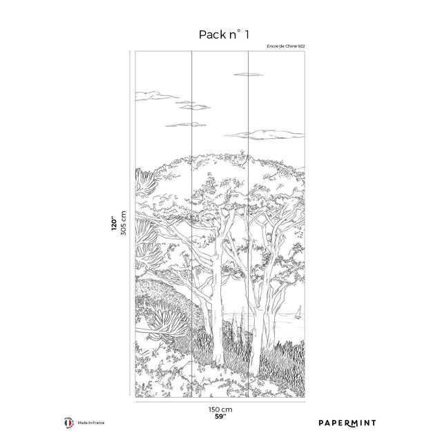 Papermint Tuscany Line Pack 1 in Black Wall Mural