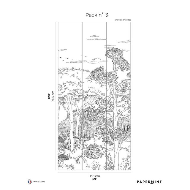 Papermint Tuscany Line Pack 3 in Black Wall Mural