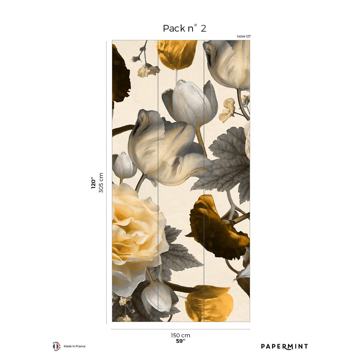 Papermint Vanity Pack 2 in Yellow Wall Mural