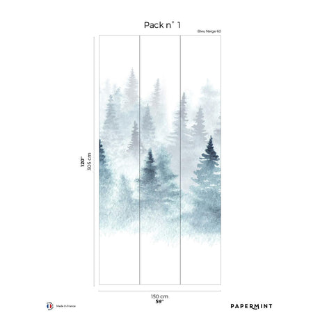Papermint Winter Pack 1 in Blue Wall Mural