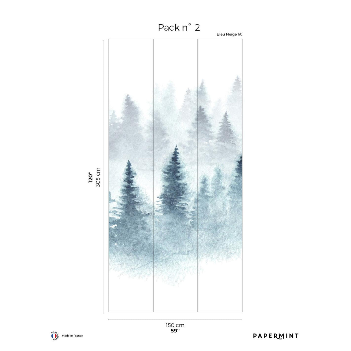 Papermint Winter Pack 2 in Blue Wall Mural