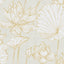 Seabrook Lotus Floral Metallic Gold and Off-White Wallpaper