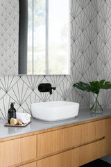 Seabrook Mikkeli Heathered Black Wallpaper