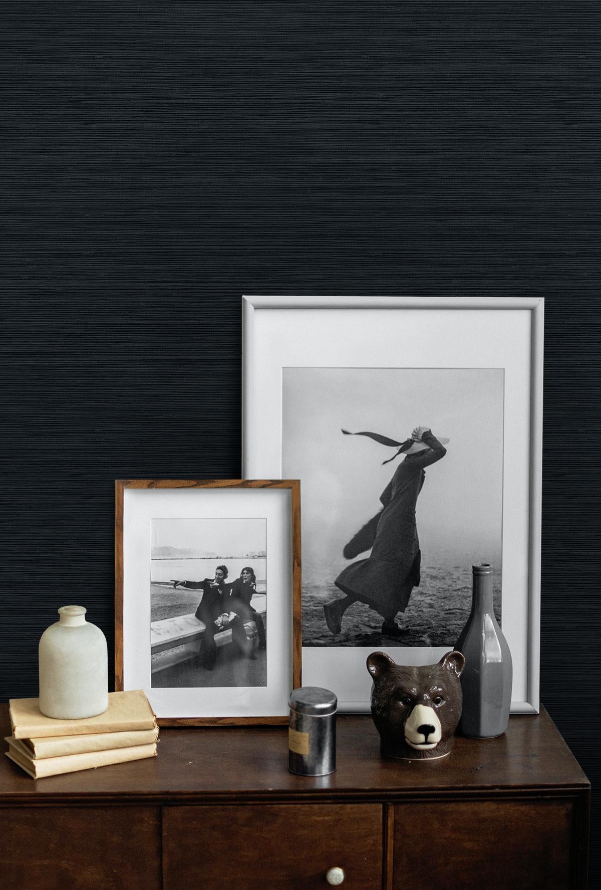 Seabrook Rauma Charcoal Blue Wallpaper
