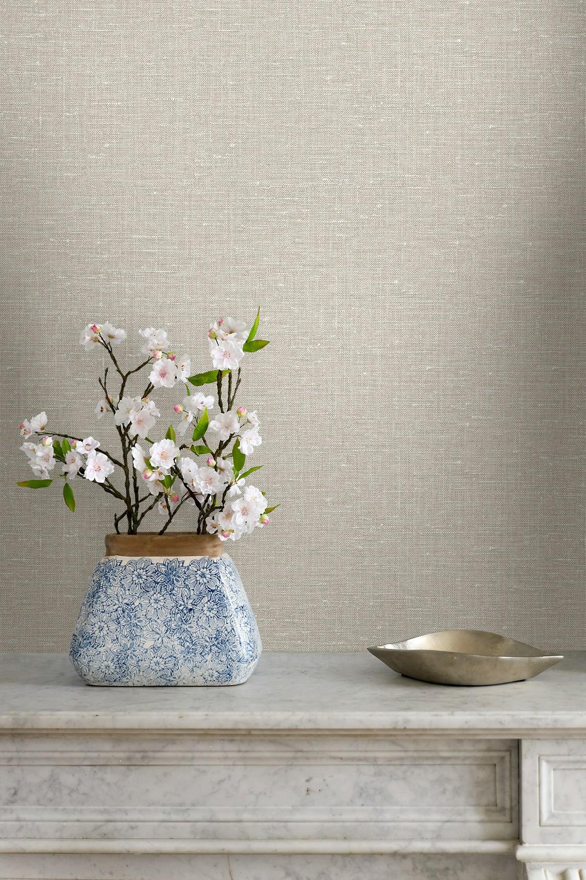 Seabrook Nomi Flax Wallpaper