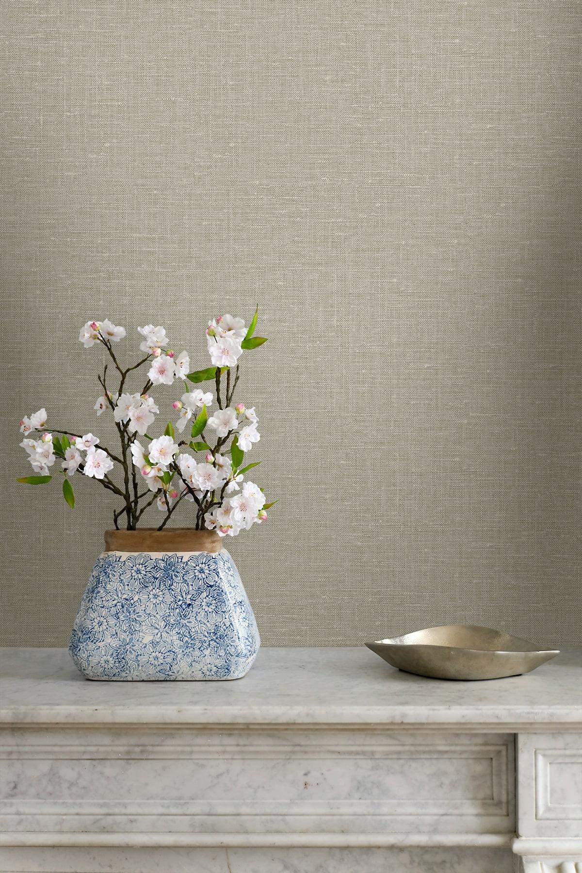 Seabrook Nomi Taupe Wallpaper