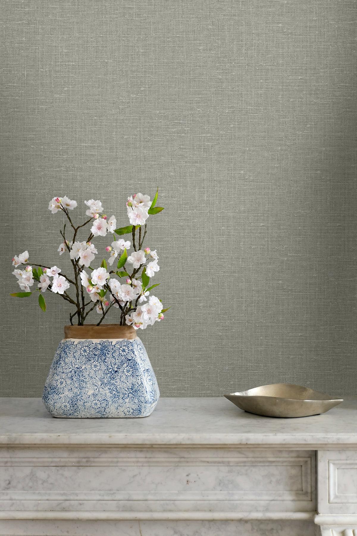 Seabrook Nomi Ash Gray Wallpaper