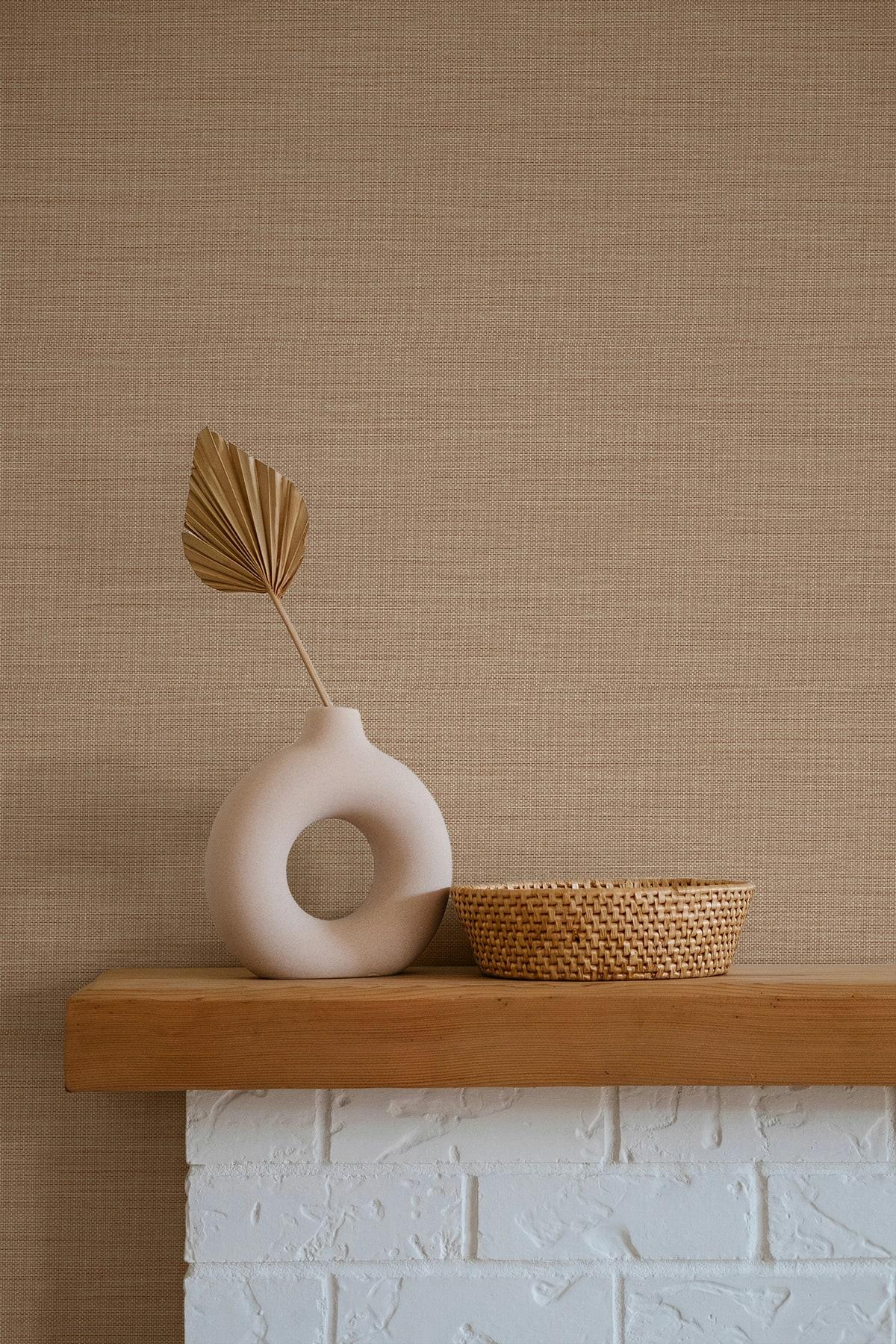 Seabrook Libeco Cinnamon Wallpaper