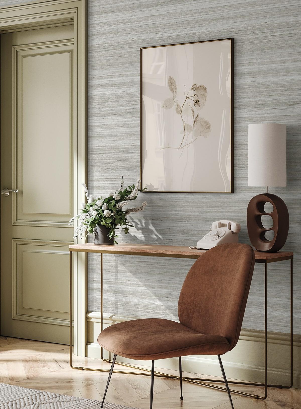 Seabrook Meiya Icy Gray Wallpaper