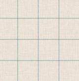 Seabrook Linen Check Alabaster and Air Force Blue Wallpaper
