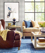 Seabrook Rugby Gingham Cove Gray Wallpaper
