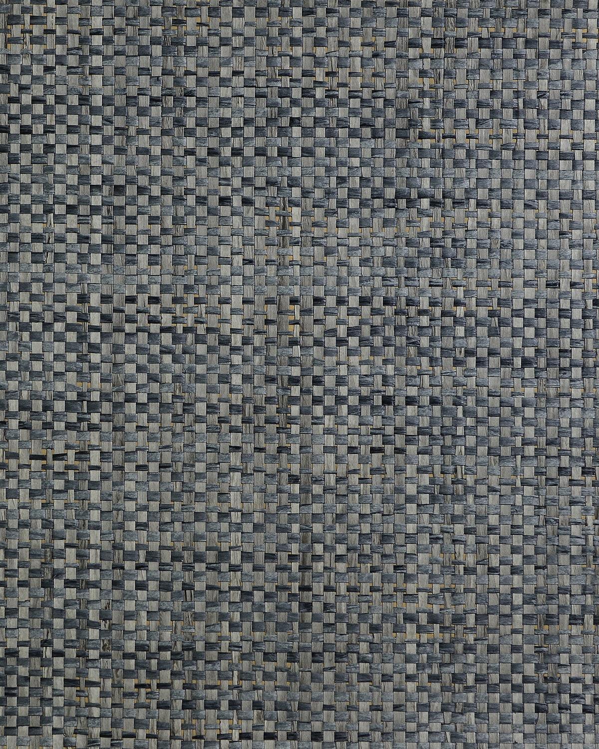 Seabrook Japanese Paperweave Blue Charcoal Wallpaper