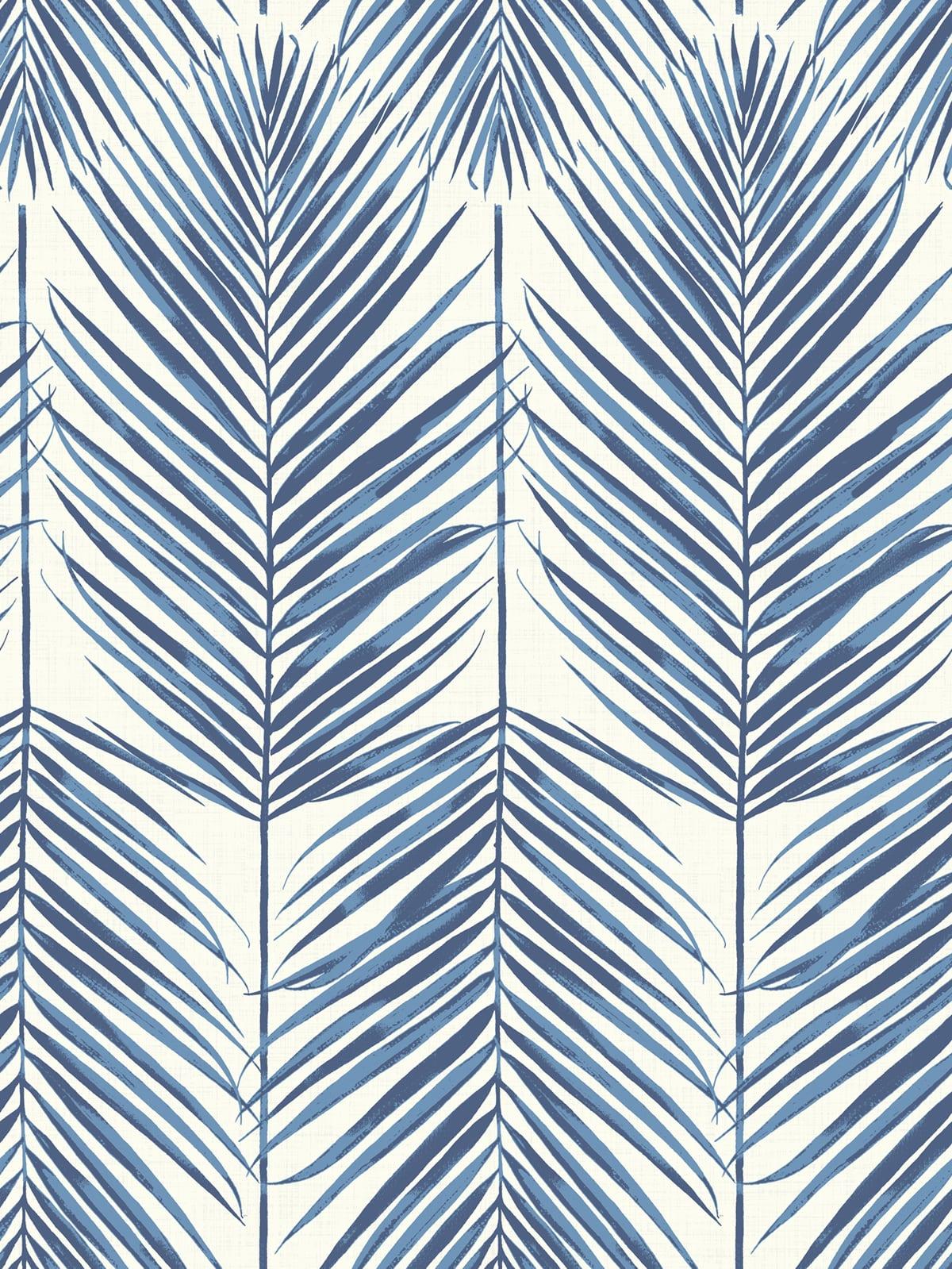 Seabrook Paradise Palm Coastal Blue Wallpaper