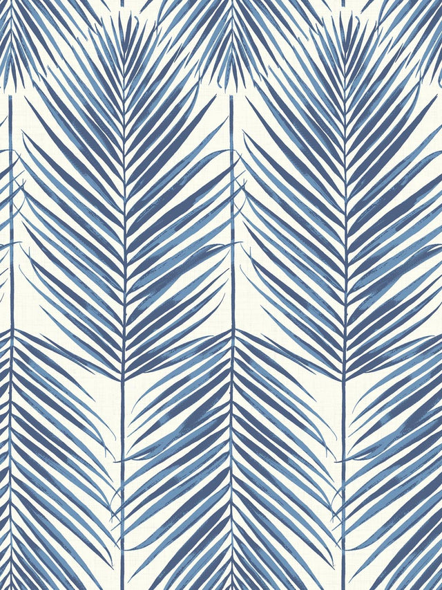 Seabrook Paradise Palm Coastal Blue Wallpaper