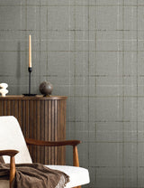 Seabrook Gorton Plaid Ash Wallpaper