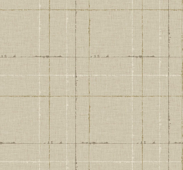 Seabrook Gorton Plaid Papyrus Wallpaper
