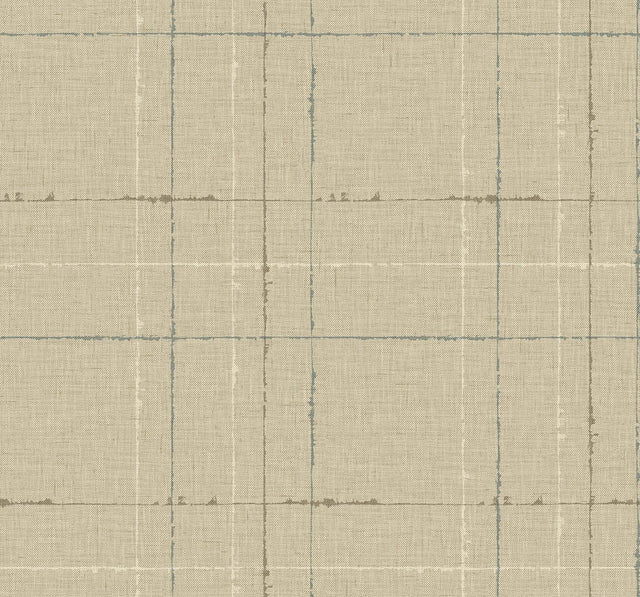 Seabrook Gorton Plaid Hazel Wallpaper