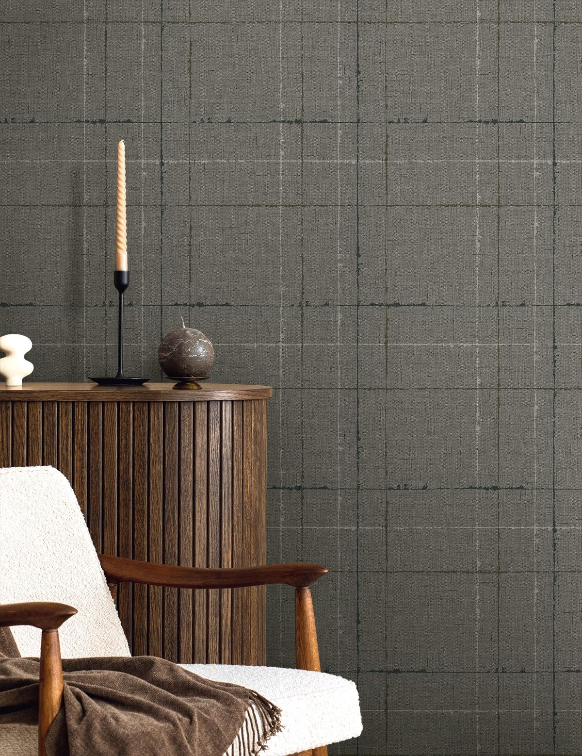 Seabrook Gorton Plaid Mocha Wallpaper