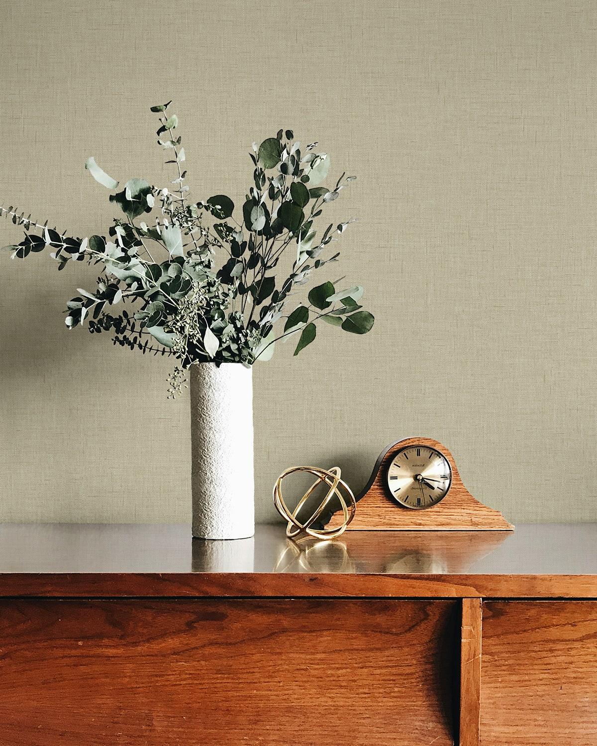 Seabrook Stretford Linen Feather Wallpaper