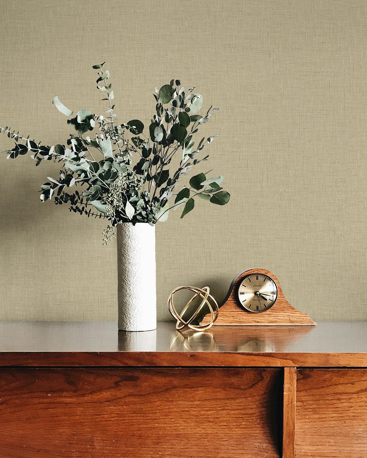 Seabrook Stretford Linen Oatmilk Wallpaper