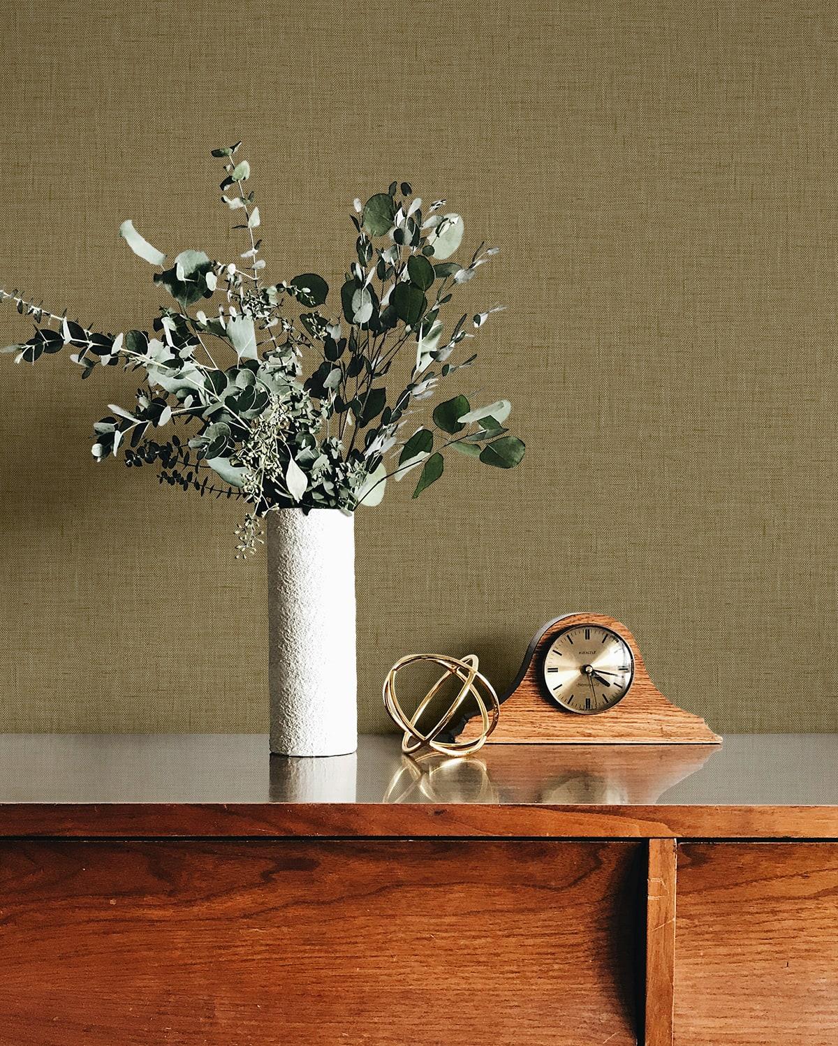 Seabrook Stretford Linen Sunshine Wallpaper