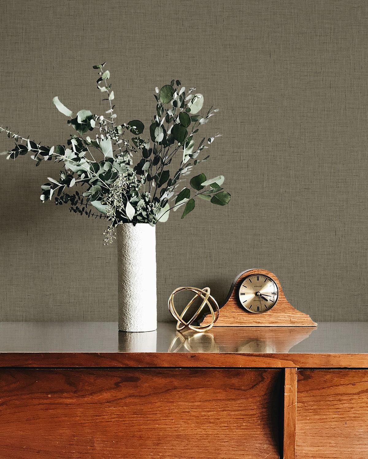 Seabrook Stretford Linen Roasted Almond Wallpaper