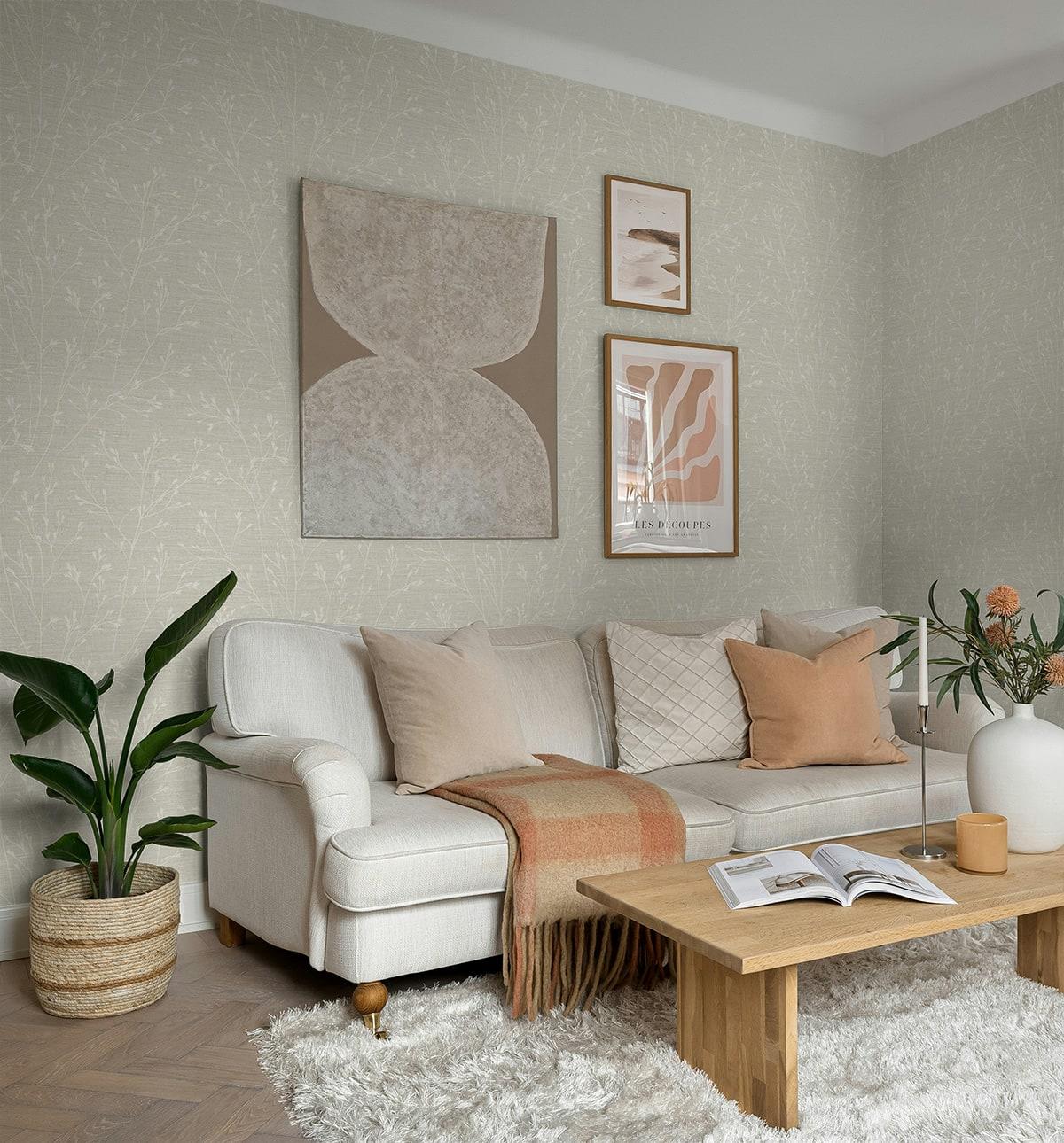 Seabrook Withington Branch Lace Wallpaper