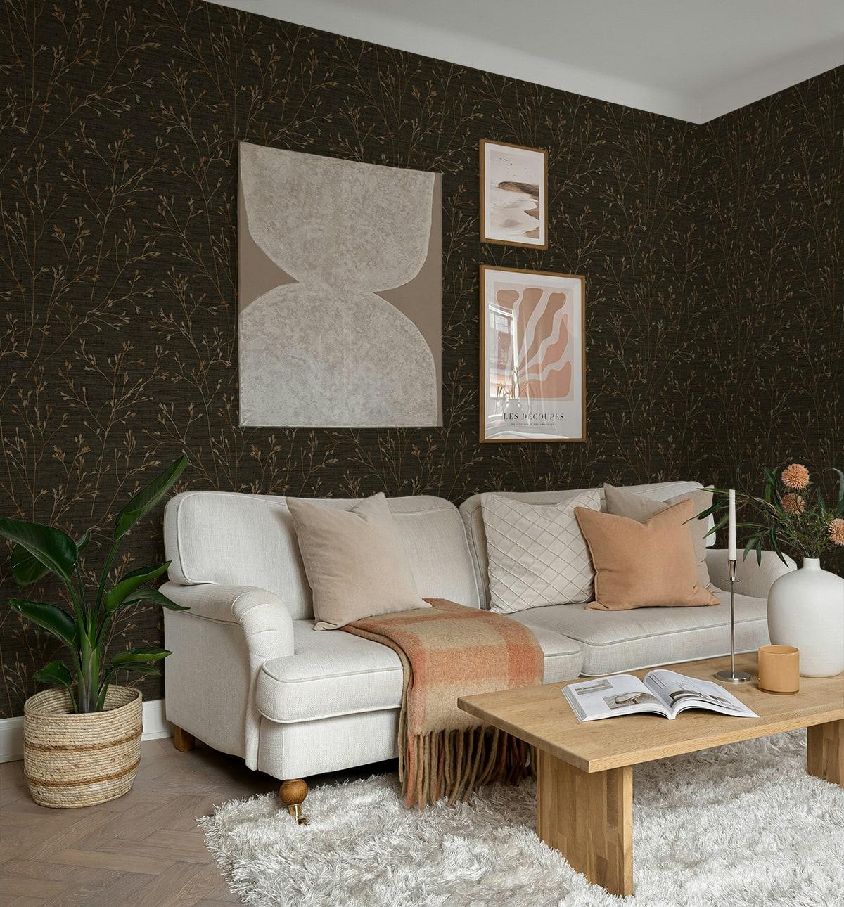 Seabrook Withington Branch Coffee Wallpaper