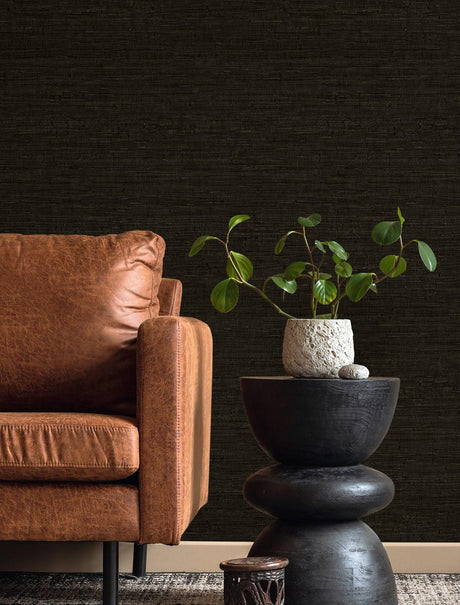 Seabrook Wilslow Weave Coffee Bean Wallpaper