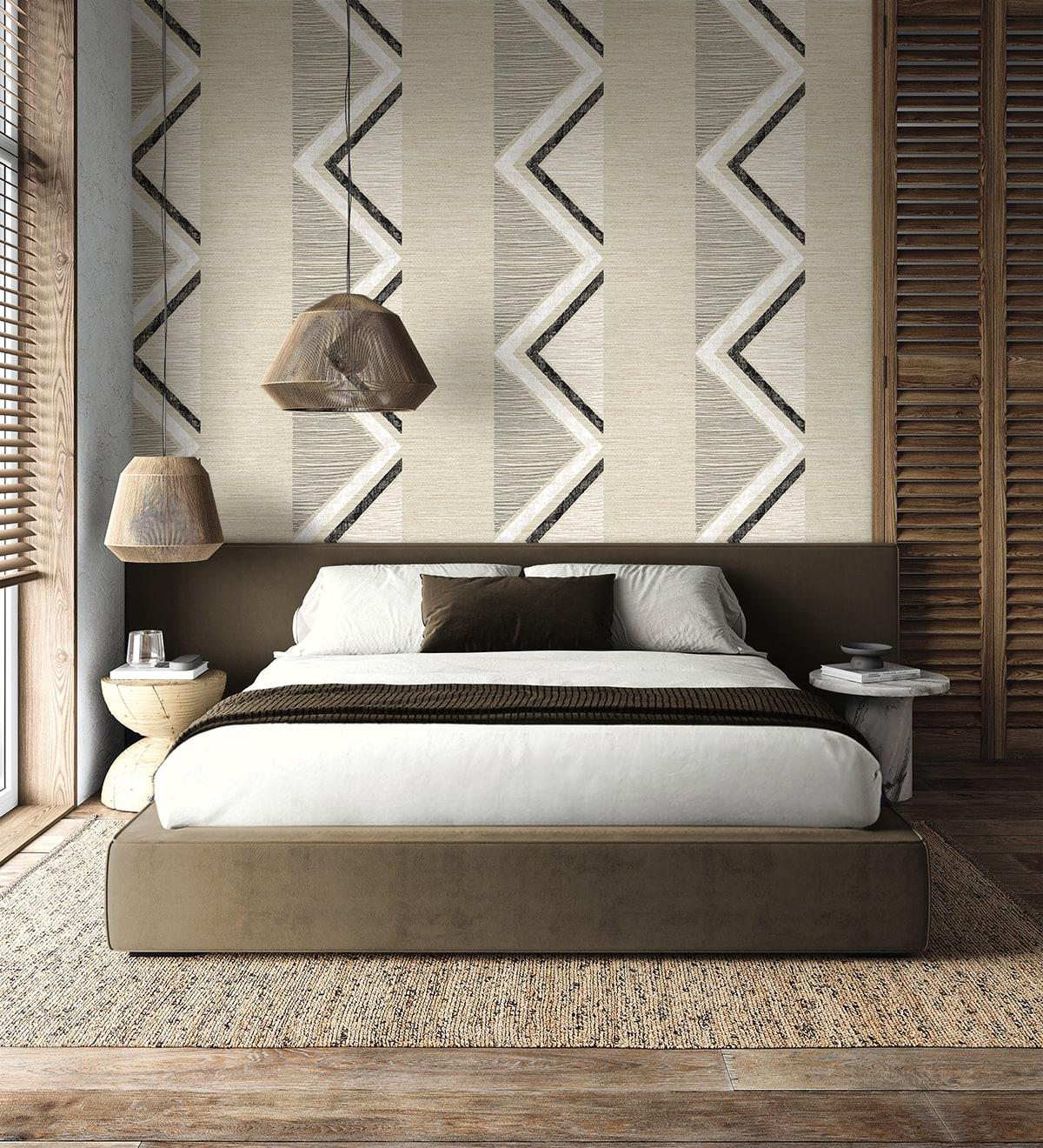 Seabrook Beswick Chevron Birch Bark Wallpaper